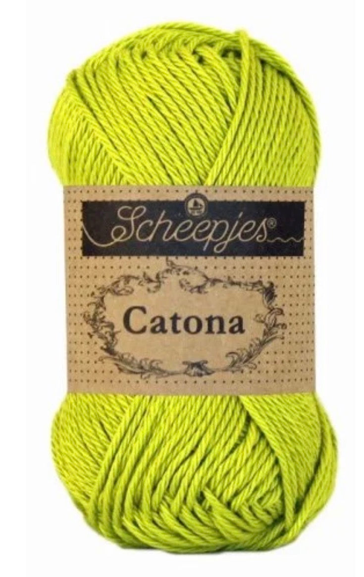 Catona 50g / 245 Green yellow / coton premium pour crochet et amigurumi