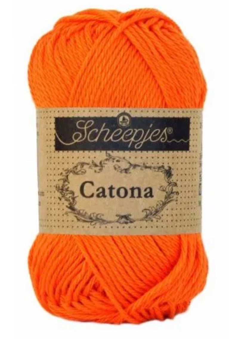 Catona 50g / 189 Royal orange / coton premium pour crochet et amigurumi