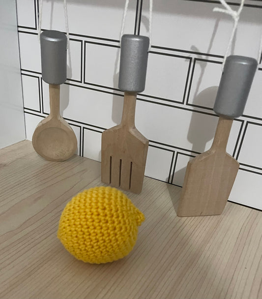 Citron au crochet - Dînette enfant - Légume fait main