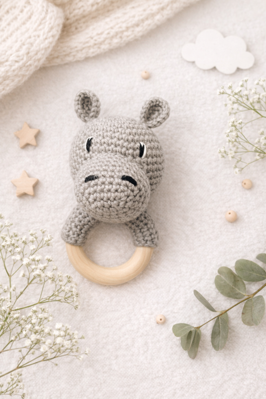 Tutoriel crochet / Hochet hippopotame.  Français / english