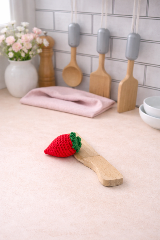 Fraise au crochet - Dînette enfant - Fruit fait main