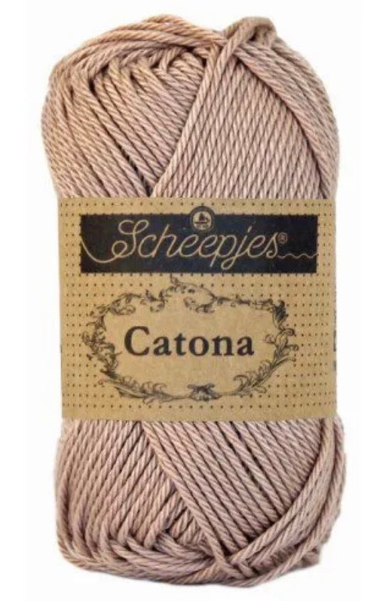 Catona 50g / 257 Antique mauve / coton premium pour crochet et amigurumi