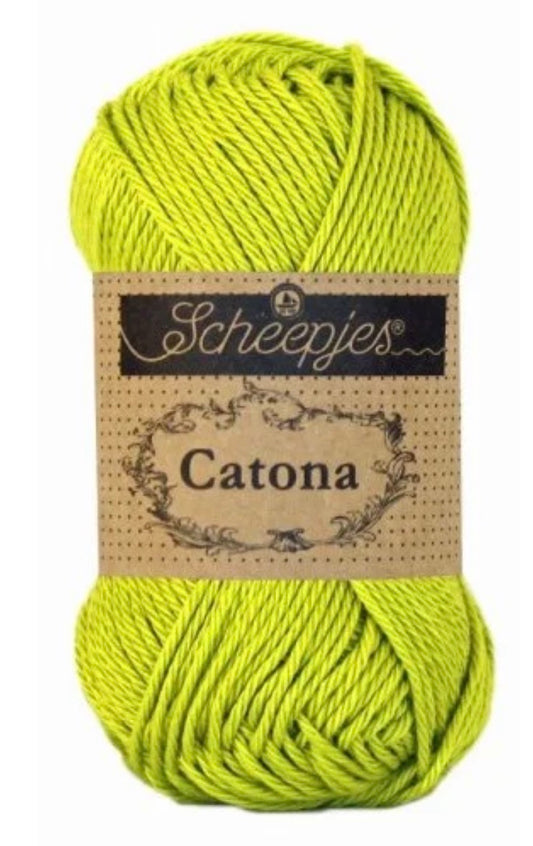Catona 50g / 245 Green yellow / coton premium pour crochet et amigurumi