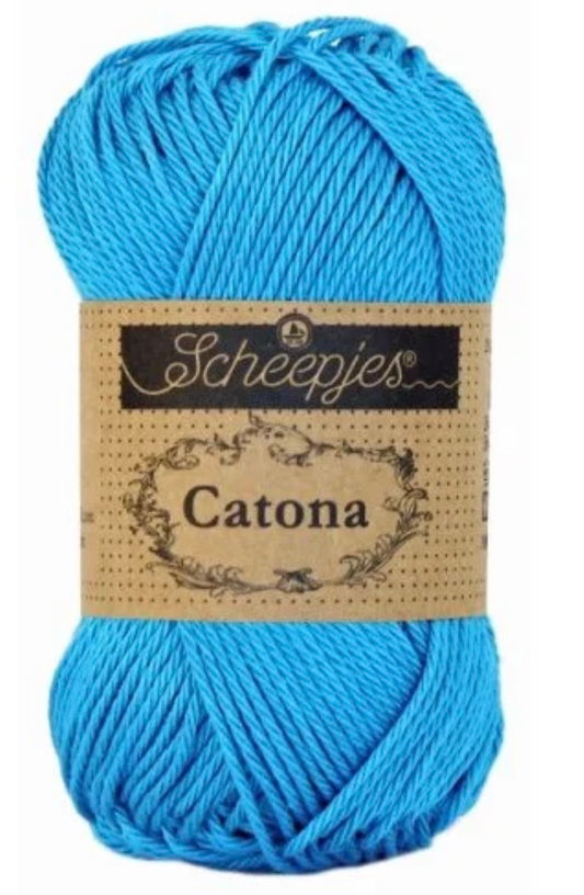 Catona 50g / 146 Vivid blue / Coton premium pour crochet et amigurumi