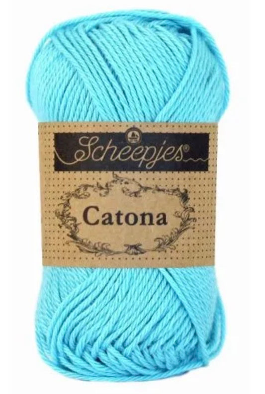 Catona 50g / 397 Cyan / Coton premium pour crochet et amigurumi