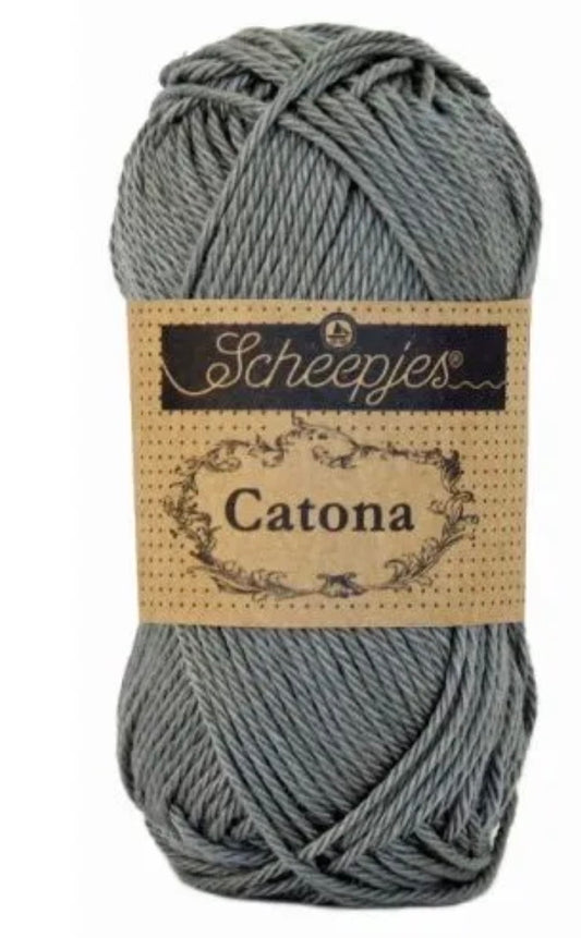Catona 50g / 242 Métal grey / Coton premium pour crochet et amigurumi
