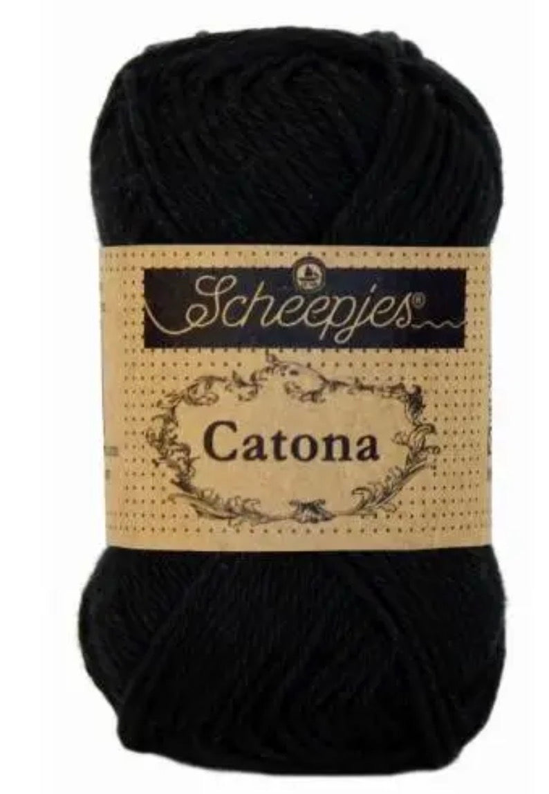 Catona 50g / 110 Jet black / Coton premium pour crochet et amigurumi